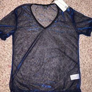 Holographic mesh shirt